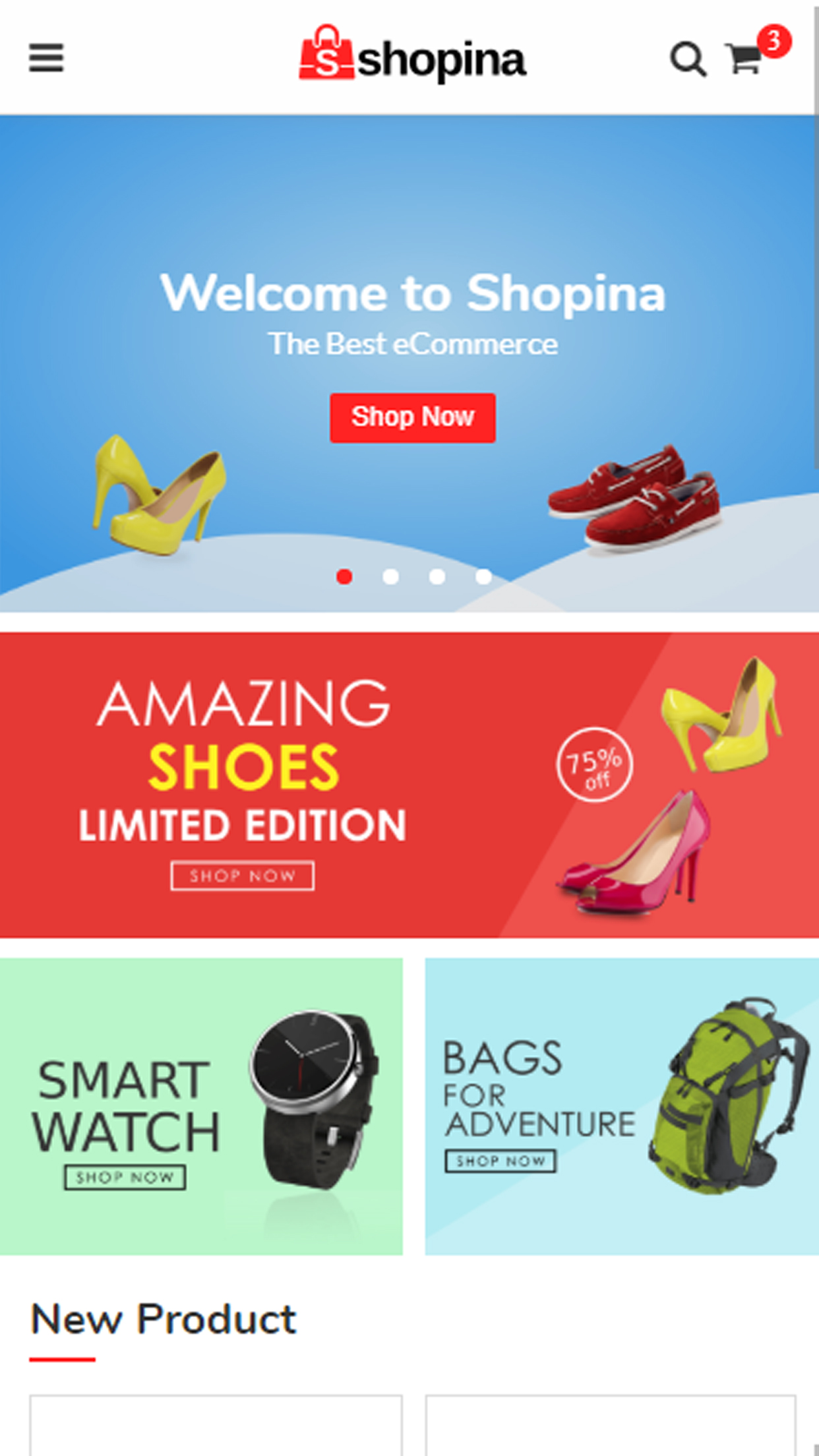 E-commerce Mobile App UI