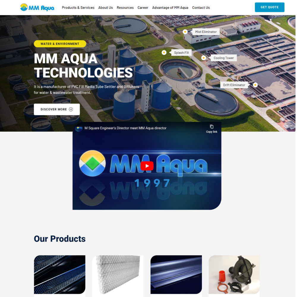 Portfolio mobile preview — MM Aqua