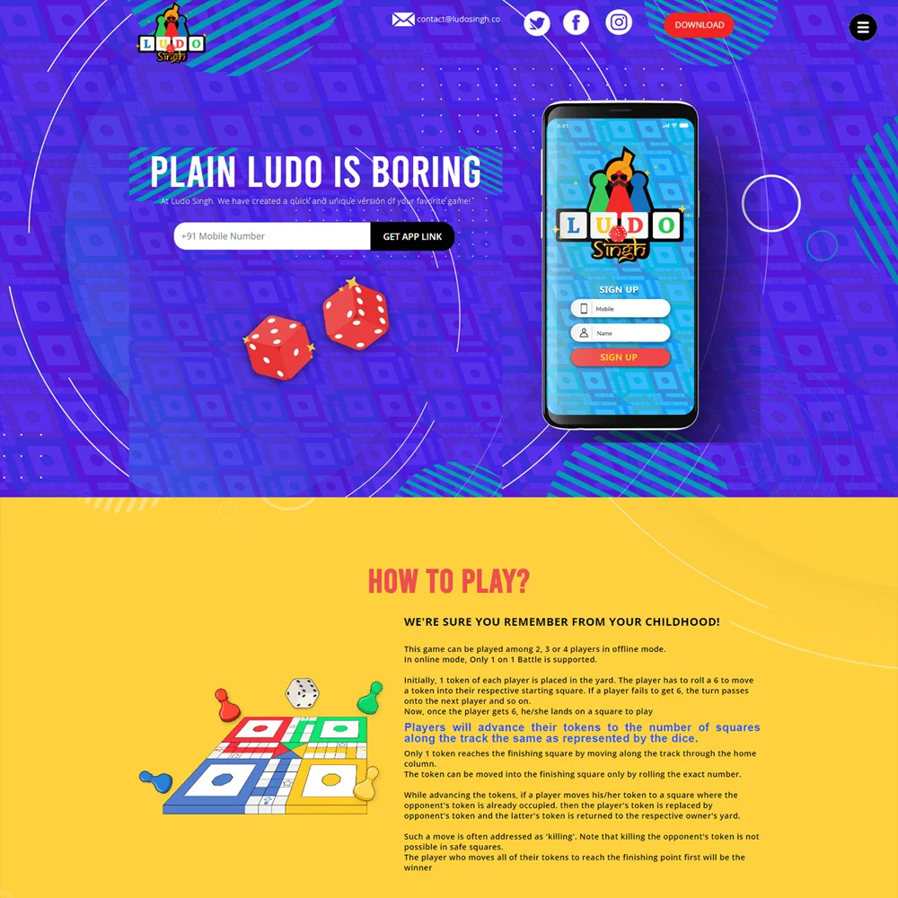Piyush608 - Ludo Game Lading page
