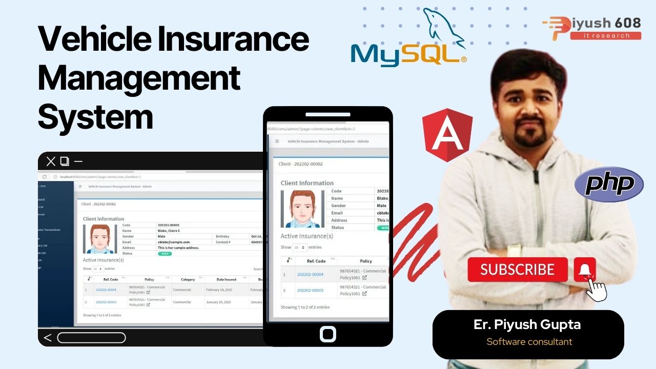 Download Free Vehicle Insurance Management System Project Source code in PHP