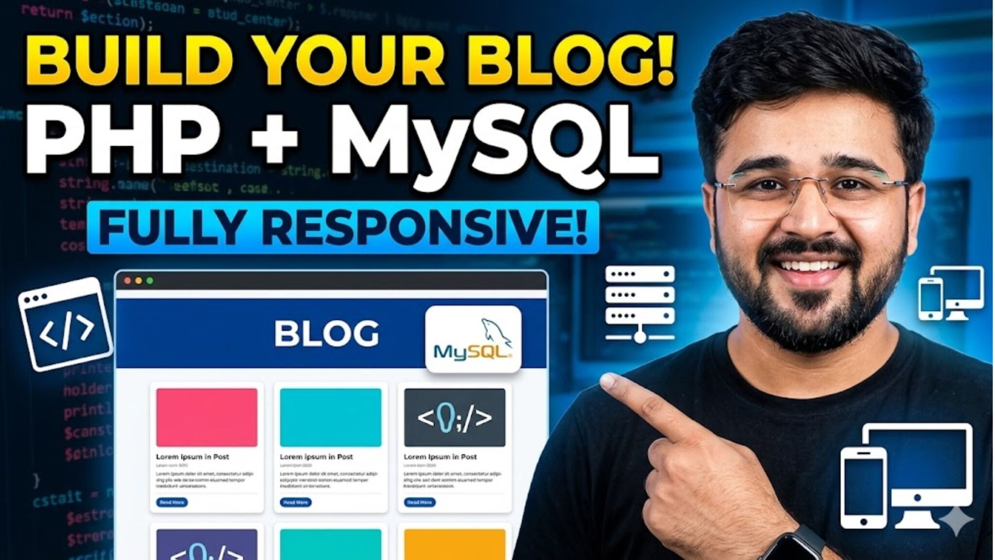 Build a Fully Responsive Blog Website with PHP and MySQL - Piyush608